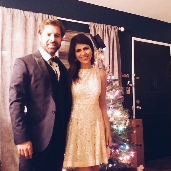 ELIE SAAB Ivory SEQUINED COCKTAIL DRESS - Picture 6 of 7